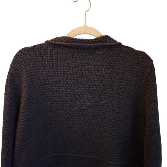 LL Bean Sweater Black XL Chunky Cardigan Womens Angora Cotton Blend Buttons - Picture 8 of 9